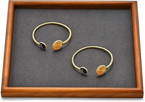 Jewelry Display Tray for Ring Earrings Necklace Bangle Solid Wood Jewelry Dish Tray Catchall(XS,Beige) in Saudi Arabia