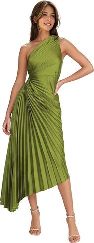 One Shoulder Satin Evening Gown Corset Pleated Formal Part Dress Long for Women DIN002 in Saudi Arabia