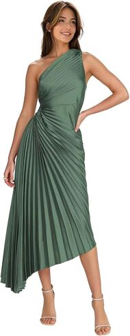 One Shoulder Satin Evening Gown Corset Pleated Formal Part Dress Long for Women DIN002 in Saudi Arabia