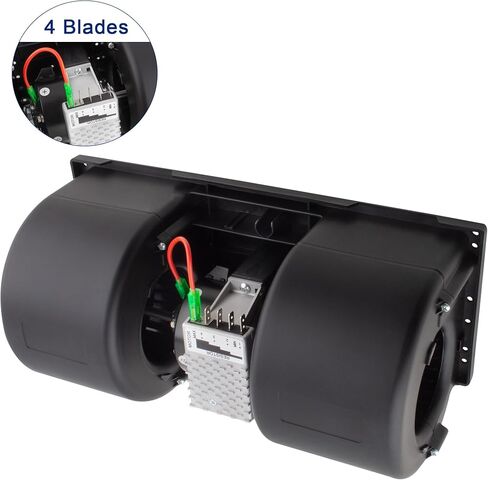 BOXI Blower Motor Assembly Fits for Dual Wheel 12 V with 3 Speed Resistor / 4-Pin/Replaces 006-A39-22 K338108 30002227 006A3922 in Saudi Arabia