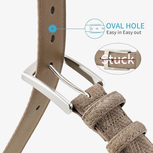 GAEKEAO Men's Suede Leather Belt - 35mm Classic Buckle for Business, Casual & Jeans, Belt for Men 1.3" Width, with Gift Box in Kuwait