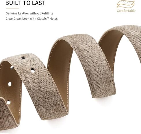 GAEKEAO Men's Suede Leather Belt - 35mm Classic Buckle for Business, Casual & Jeans, Belt for Men 1.3" Width, with Gift Box in Kuwait