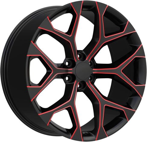 Replica 177MR Snowflake 20x9 6x5.5" +24mm Black/Red Wheel Rim 20" Inch in Saudi Arabia