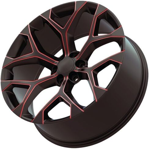 Replica 177MR Snowflake 20x9 6x5.5" +24mm Black/Red Wheel Rim 20" Inch in Saudi Arabia