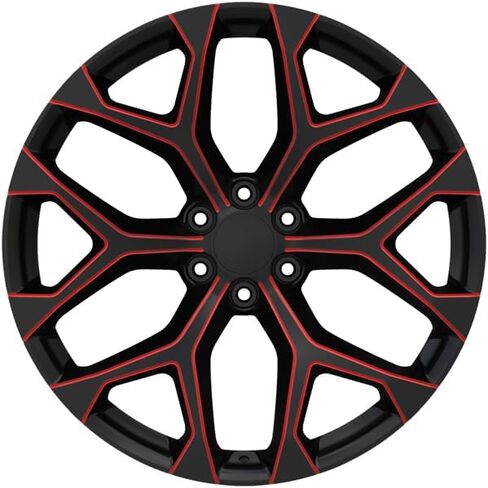 Replica 177MR Snowflake 20x9 6x5.5" +24mm Black/Red Wheel Rim 20" Inch in Saudi Arabia