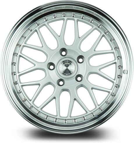 عجلات أودهان AH02؛ 18x9.5، 5x100 PCD، 35 مم Oiffset، 73.1 مم تتحمل، فضي مع شفة مُصنعة آليًا in Saudi Arabia