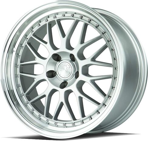 عجلات أودهان AH02؛ 18x9.5، 5x100 PCD، 35 مم Oiffset، 73.1 مم تتحمل، فضي مع شفة مُصنعة آليًا in Saudi Arabia