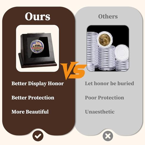 حافظة عرض العملات المعدنية من تشالينج، خزانة خشبية واحدة لحمل العملات المعدنية مع باب أكريليك عالي الدقة، حامل حامل لجمع العملات المعدنية، هدية لهواة الجمع in Kuwait