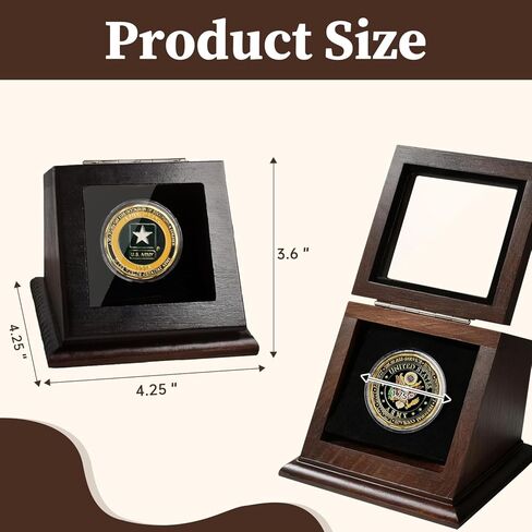 حافظة عرض العملات المعدنية من تشالينج، خزانة خشبية واحدة لحمل العملات المعدنية مع باب أكريليك عالي الدقة، حامل حامل لجمع العملات المعدنية، هدية لهواة الجمع in Kuwait