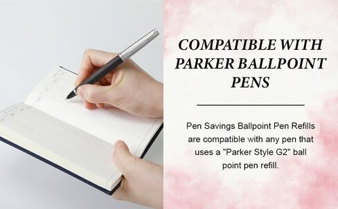 6 Pack, Pen Savings Gel Pen Refills Compatible with Parker Ballpoint Pens, 1.0mm Bold Point, Smooth Writing Broad Line, Frictionless Flow (Bulk Packed) (Black) in Kuwait