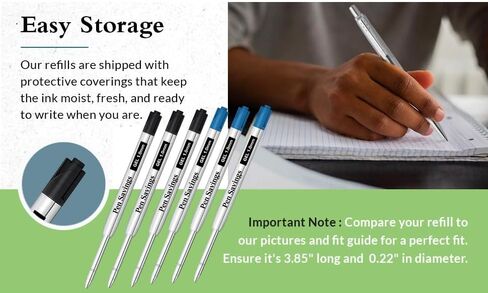 6 Pack, Pen Savings Gel Pen Refills Compatible with Parker Ballpoint Pens, 1.0mm Bold Point, Smooth Writing Broad Line, Frictionless Flow (Bulk Packed) (Black) in Kuwait