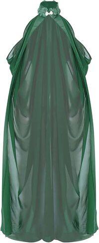 Women Vintage Embroidered Wedding Long Chiffon Cape Stand Collar Off Shoulder Bridal Veil Cloak Halter Capelets in Kuwait