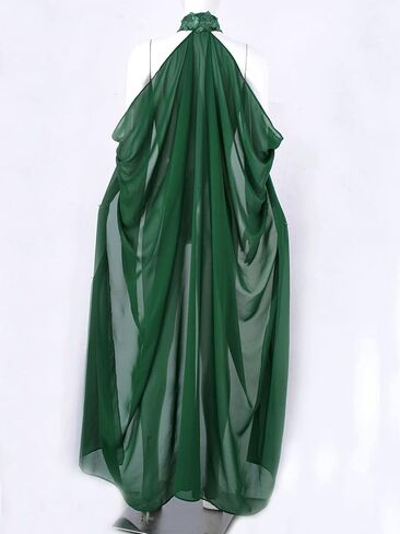 Women Vintage Embroidered Wedding Long Chiffon Cape Stand Collar Off Shoulder Bridal Veil Cloak Halter Capelets in Kuwait