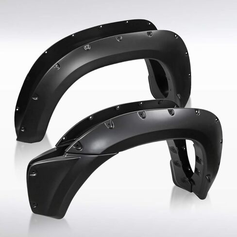 Autozensation Compatible with 2012-2015 Toyota Tacoma, 4PC Front + Rear Pocket Style Bolt On Rivet Fender Flares Smooth in Saudi Arabia