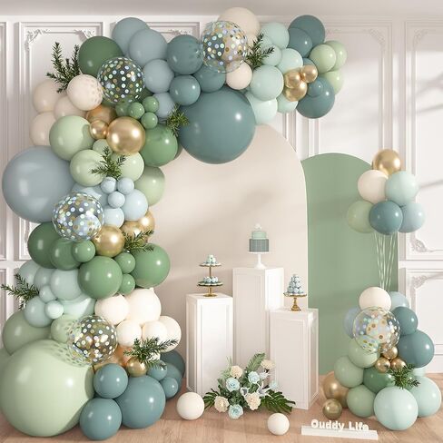 150Pcs Jungle Safari Green Balloons Garland Arch Kit, Emerald Dark Green Gold Animal Foil Balloon Tropical Palm Leaves for Safari Baby Shower Birthday Decorations for Boys Wild One Party Supplies in Saudi Arabia