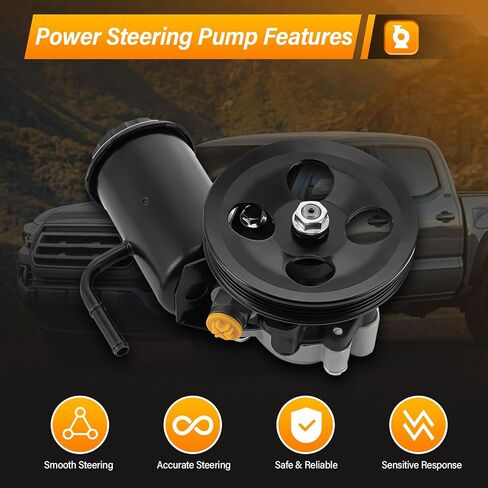 21-5229 Power Steering Pump with Pulley & Reservoir - Compatible with 1995-2004 Toyota Tacoma/4Runner/T100 3.4L V6 - Replaces 44320-0W030, 4432034060, 4432004030 - Direct Fit OEM Quality in Saudi Arabia