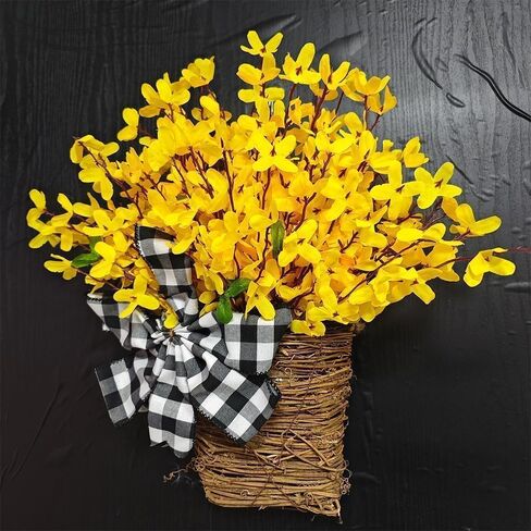 2026 Cream Hydrangea Door Hanger Basket Wreath, Spring Summer Wreaths for Front Door Wildflowers Front Door Basket Wreath Artificial Flower Hanging Basket for Home Farmhouse Seasonal Decor (A) in Saudi Arabia
