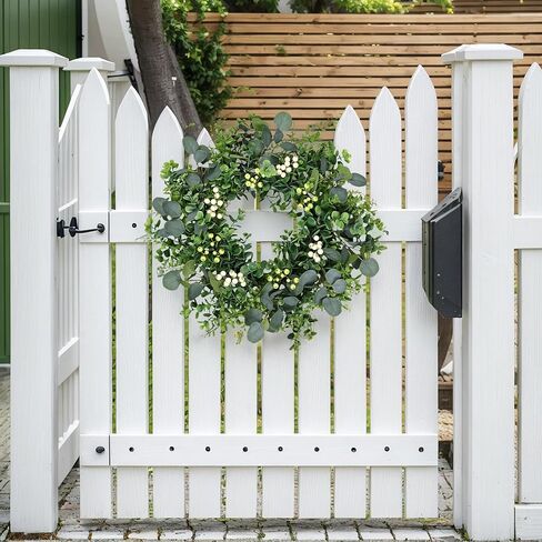 26 Inch Eucalyptus Wreath Spring Summer Wreaths for Front Door, Artificial Large All Seasons Wreaths with for Farmhouse Porch Wall Living Room Home Wedding Decor in Saudi Arabia