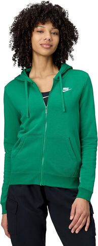 هودي Nike Sportswear Club Fleece للسيدات بسحاب كامل، مقاس XS أسود/أبيض in Kuwait
