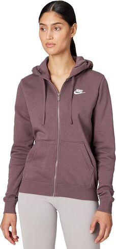 Nike Sportswear Club Fleece Women's Full-Zip Hoodie Size - XS Black/White in Saudi Arabia