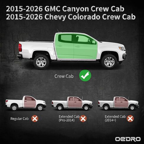 OEDRO Running Boards Side Steps Compatible with 2015-2026 Chevy Colorado/GMC Canyon Crew Cab, 6 Inch Textured Black Two Stairs Design Nerf Bars in Saudi Arabia