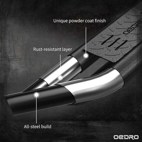 OEDRO Running Boards Side Steps Compatible with 2015-2026 Chevy Colorado/GMC Canyon Crew Cab, 6 Inch Textured Black Two Stairs Design Nerf Bars in Saudi Arabia
