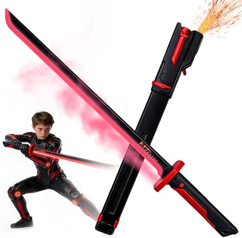 سيف لايت سابر المتدفق بـ 7 ألوان، سيف سيف مضيء سايبربانك نيون مقاس 31.5 بوصة مع صوت وضباب للهذيان، الكوسبلاي in Kuwait