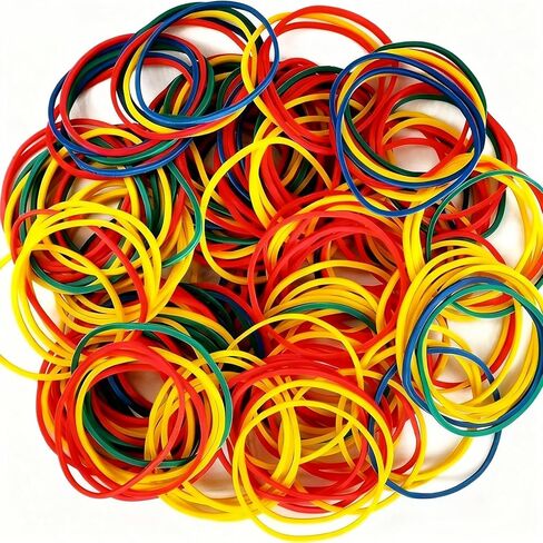 130 Pcs Strong Elastic Rubber Bands, Colorful Assortment for Office, Home & Crafts, Durable Stretchable Bands for Mail Sorting, File Bundling, Bracelet Making in Saudi Arabia