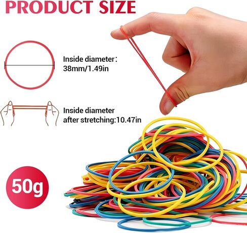 130 Pcs Strong Elastic Rubber Bands, Colorful Assortment for Office, Home & Crafts, Durable Stretchable Bands for Mail Sorting, File Bundling, Bracelet Making in Saudi Arabia