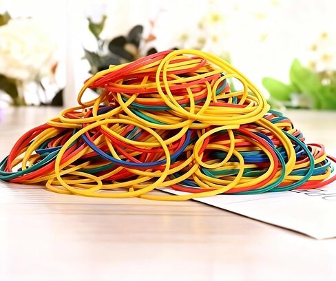 130 Pcs Strong Elastic Rubber Bands, Colorful Assortment for Office, Home & Crafts, Durable Stretchable Bands for Mail Sorting, File Bundling, Bracelet Making in Saudi Arabia