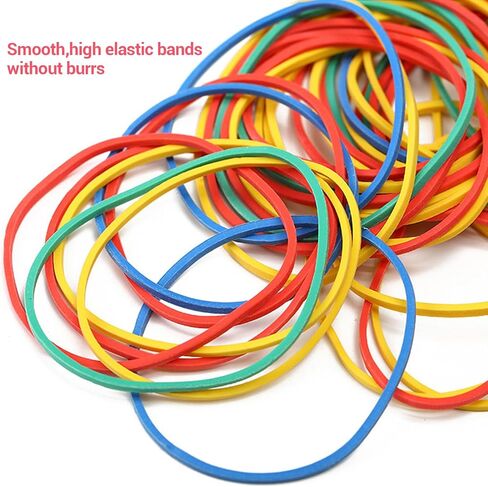 130 Pcs Strong Elastic Rubber Bands, Colorful Assortment for Office, Home & Crafts, Durable Stretchable Bands for Mail Sorting, File Bundling, Bracelet Making in Saudi Arabia