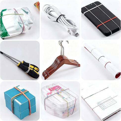 130 Pcs Strong Elastic Rubber Bands, Colorful Assortment for Office, Home & Crafts, Durable Stretchable Bands for Mail Sorting, File Bundling, Bracelet Making in Saudi Arabia