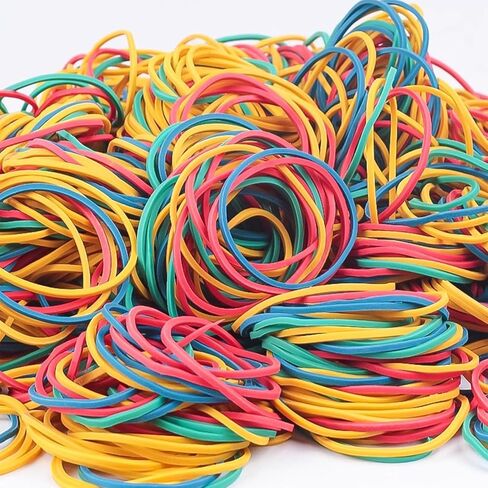 130 Pcs Strong Elastic Rubber Bands, Colorful Assortment for Office, Home & Crafts, Durable Stretchable Bands for Mail Sorting, File Bundling, Bracelet Making in Saudi Arabia