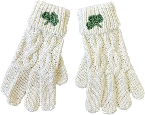 قفازات باتريك فرانسيس كريم أران شامروك للكبار، مقاس واحد، مزيج مثالي من الأناقة والنعومة، هدية أيرلندية in Kuwait
