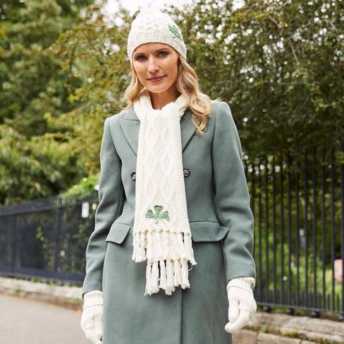 قفازات باتريك فرانسيس كريم أران شامروك للكبار، مقاس واحد، مزيج مثالي من الأناقة والنعومة، هدية أيرلندية in Kuwait