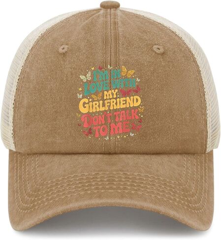 I'm in Love with My Girlfriend Don't Talk to Me Hats for Men Stylish Washed in Saudi Arabia