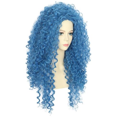 VGbeaty Adult Long Blue Curly Wig Cospaly Halloween Costume Wig in Saudi Arabia