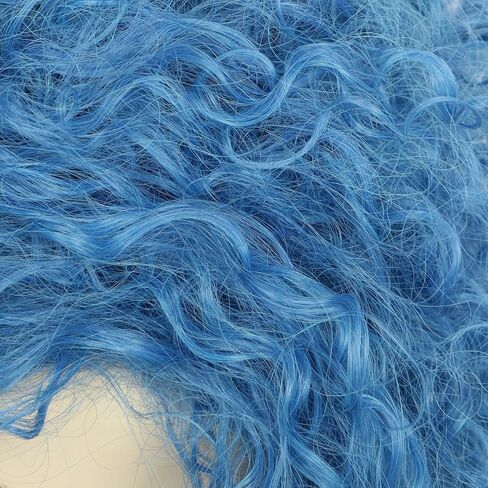 VGbeaty Adult Long Blue Curly Wig Cospaly Halloween Costume Wig in Saudi Arabia