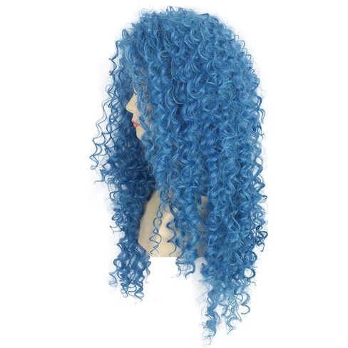VGbeaty Adult Long Blue Curly Wig Cospaly Halloween Costume Wig in Saudi Arabia