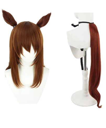 Uma Musume Nakayama Festa Cosplay Wig Hair Role Play Halloween Christmas Comic Convention Costume Party Wigs + Wig Cap in Kuwait