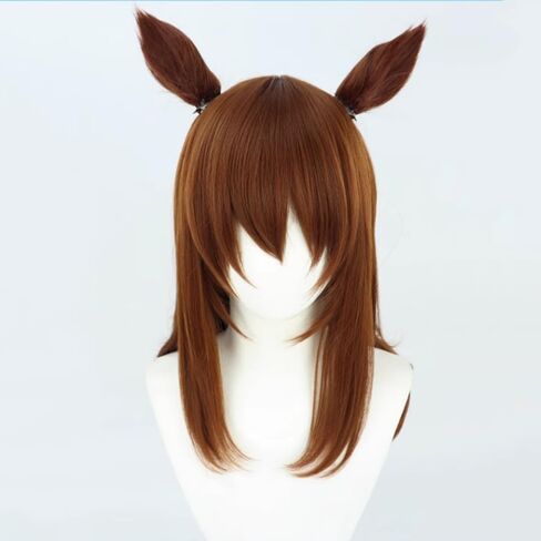 Uma Musume Nakayama Festa Cosplay Wig Hair Role Play Halloween Christmas Comic Convention Costume Party Wigs + Wig Cap in Kuwait