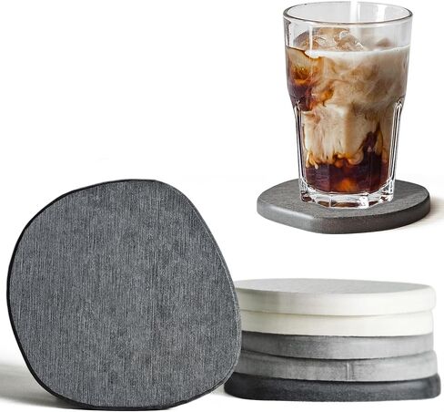 مجموعة قواعد أكواب حجرية جافة فورية مكونة من 6 قطع، قواعد أكواب أرضية دياتومي طبيعية للمشروبات، قواعد أكواب ماصة فريدة من نوعها مكونة من 6 قطع in Kuwait