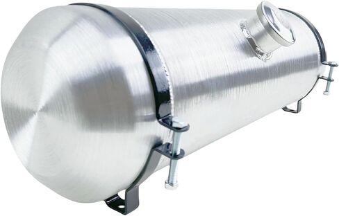 JSD 5 جالون 8 × 24 "خزان وقود مستدير من الألومنيوم مع قوس تعبئة مركزية 1/2" مخرج NPT in Saudi Arabia