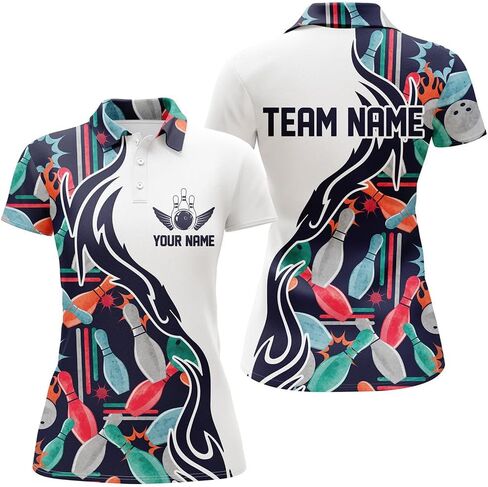 LOVELYPOD Personalized Womens Bowling Shirts, Unique 3D Graphic Bowling Jersey, Bowlings Lover Gifts, Bowler Outfit in Saudi Arabia
