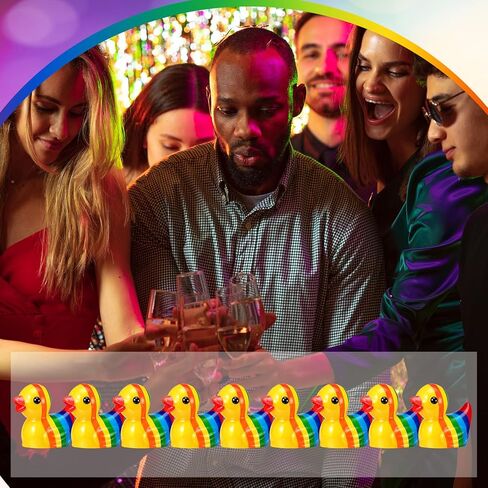 50 Pcs Rainbow Mini Resin Ducks Tiny LGBT Duck Figurines Bulk Small Gay Pride Duckies Resin Animals Figures Garden Landscape Decor for Home Office Car Decor Festive Gift DIY Craft in Kuwait