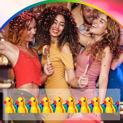 50 Pcs Rainbow Mini Resin Ducks Tiny LGBT Duck Figurines Bulk Small Gay Pride Duckies Resin Animals Figures Garden Landscape Decor for Home Office Car Decor Festive Gift DIY Craft in Kuwait