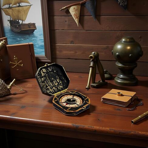 قطعتان من لعبة البوصلة المعدنية، بوصلة بحرية، زي كابتن القراصنة، لعبة الهالوين للحفلات التنكرية، ديكورات إكسسوارات بتصميم بارع، أزياء للبالغين، إكسسوارات أزياء الأولاد، الألعاب والألعاب in Kuwait