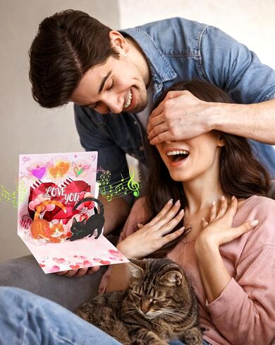 أضواء كورالوغو وبطاقة عيد الميلاد الموسيقية - تلعب أغنيتين لعيد الميلاد وأضواء الهتاف وأصوات سانتا ومشهد مفاجأة ثلاثية الأبعاد لعيد الميلاد المجيد المنبثقة هدية العيد للأطفال وصديق العائلة مع مذكرة فارغة على شكل ظرف in Kuwait