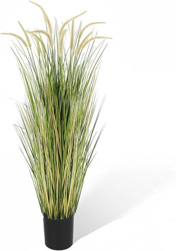 KOL Artificial 5ft 2-Pack Horsetail Reed Grass, 59in Tall Artificial Indoor Outdoor Fake Grass Plant, Home Office Decorative Artificial Plants in Pot Faux Plant Greenery, Wedding Decor in Kuwait
