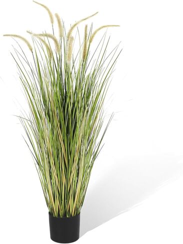 KOL Artificial 5ft 2-Pack Horsetail Reed Grass, 59in Tall Artificial Indoor Outdoor Fake Grass Plant, Home Office Decorative Artificial Plants in Pot Faux Plant Greenery, Wedding Decor in Saudi Arabia
